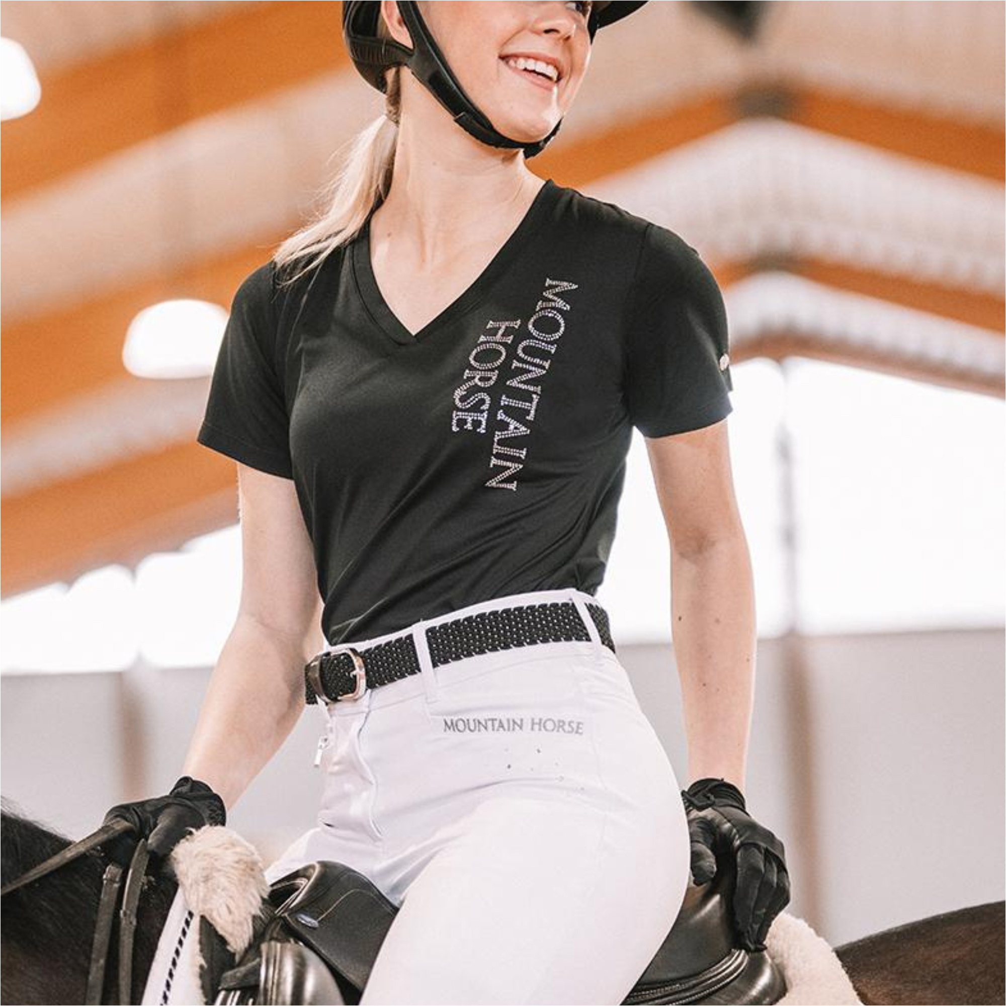 2026 Mountain Horse Damen Action T - Shirt 46040100 - Black